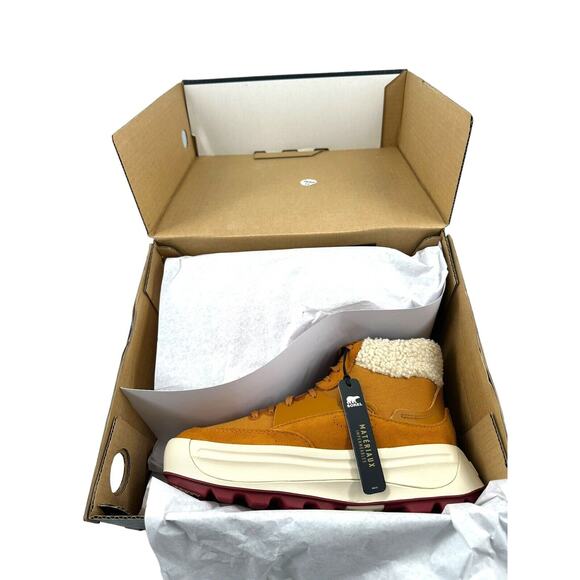 Sorel X Calia Ona 503 Mid Fur Cozy Sneaker Boot Sz 6.5 Canyon Gold /ceramic NIB - Picture 10 of 12